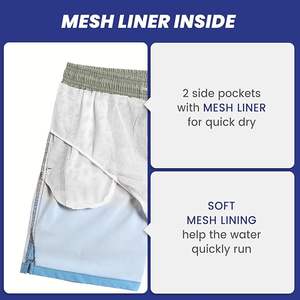 กางเกงว่ายน้ำผู้ชายแบบยืดได้ 7 นิ้ว แห้งเร็ว มีซับในตาข่าย ชุดว่ายน้ำ - Product Image 3