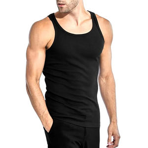 Wholesale <b>Men</b> Cotton <b>Singlet</b> Gym Muscle Tank Tops <b>Men</b> High Quality Blue Cotton Polyester Mix <b>Men</b> Sleeveless Tank Top - Product Image 2