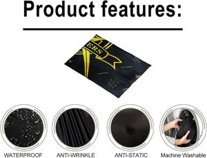 Capa de Peluquería Ecológica Tactus Industries, Diseño Negro y Dorado, Antiadherente, de Pongee, para Salón de Belleza - Product Image 5