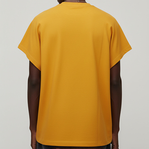 Camiseta de cuello redondo para hombre, 100% algodón de alta densidad, 210 g/m², ecológica, de secado rápido, antiarrugas, con logotipo personalizado y color sólido. - Product Image 3