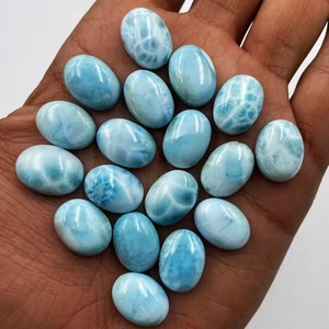 Lot de pierres précieuses en larimar naturel ovales cabochon, 3-15 mm, pierres précieuses en larimar de bonne qualité pour la fabrication de bijoux faits à la main - Product Image 2