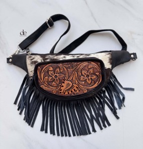 2026 New Arrival Hand Tooled Cowhide Leather Fringe <b>Money</b> <b>Belt</b> Shoulder Bag Trending Easy to Carry <b>Money</b> <b>Belt</b> Travel Stylish - Product Image 4