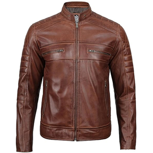Chaqueta de Cuero Personalizada 100% Cuero Genuino para Hombre, Chaqueta de Motociclista Negra de Cuero Premium Clásica - Product Image 4
