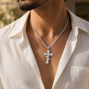 Nouvel Arrivage Pendentif Croix Squelette Style Hip-Hop pour Homme en Moissanite VVS1, Monture Griffe en Argent Sterling 925, Pendentifs pour Homme - Product Image 4