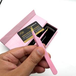 Pinzas de Aislamiento Curvas y Delgadas de 90 Grados, Color Rosa Dorado, Acero Inoxidable, Alta Precisión, Logotipo Personalizado, Instrumento de Belleza - Product Image 2