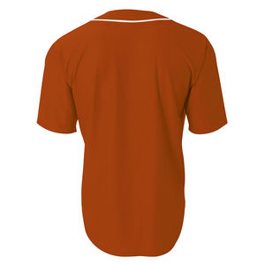 Camiseta de Béisbol Unisex de Manga Corta con Botones, Transpirable, Color Naranja, Personalizada, al por Mayor - Product Image 2