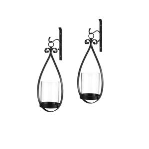 Juego de 2 Portavelas de Metal Negro de Alta Calidad, Soporte de Pared para Velas Decorativas, Portavelas de Metal para Decoración - Product Image 1