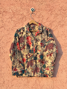 Conjunto de Pijama de Verano de Algodón Ecológico de Lujo para Mujer |   Conjunto de Pijamas con Estampado Floral |   Camisa con Botones y Pantalones - Product Image 3