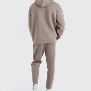 Ensemble sweat-shirt et jogging pour homme, couleur unie, ensemble décontracté en coton mélangé, sweat-shirt à manches longues et pantalon - Product Image 4