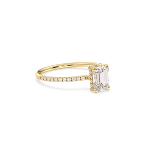 REYES Shiny 14K Solid Yellow Gold CVD HPHT Lab Grown <b>Diamond</b> <b>Ring</b> Classic Wedding Anniversary Gift Fine Jewelry For Women - Product Image 3