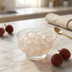 Nata de Coco Premium con Sabor a Lichi para Té de Burbujas, Ingredientes para Bebidas y Mocktails de Café - Product Image 1