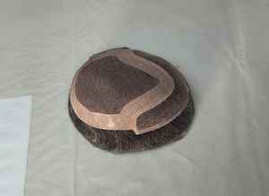 Perruque Toupet Mono Front Lace Taz en Cheveux Remy Chinois de Qualité Supérieure, Trame Simple, avec Ondulations Profondes Naturelles - Product Image 3