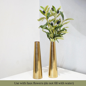 Vase à fleurs en métal doré, support décoratif artistique pour exposition florale, accent de table haut de gamme pour salon de maison de luxe - Product Image 4