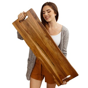 Bandejas de Servir Rectangulares de Madera de Bambú con Patrón Abstracto, Diseño Contemporáneo, Artesanía, OEM, Personalizadas, Venta al Por Mayor |   Aqudus - Product Image 1