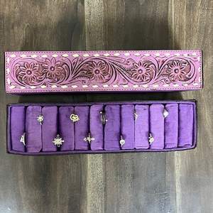 Boîte de rangement pour boucles d'oreilles, présentoir de bijoux de luxe, portable, usiné à la main, pour femmes - Product Image 5