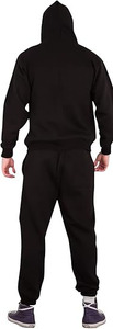 Premium Men’s Stealth Black <b>Tracksuit</b> with Contrast Fire Red Accents – High-Performance Two-Piece Athletic Zip-Up Hoodie - Product Image 3