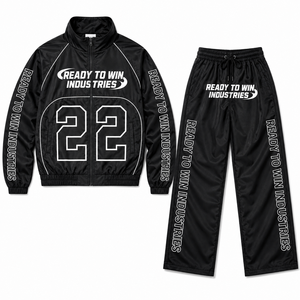 Conjunto Deportivo Ready To Win Industries, Color Crema y Naranja, Manga Larga con Cierre, Transpirable, de Poliéster, Unisex para Adultos, Primavera - Product Image 1