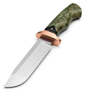 Satin polished high carbon steel prep utility <b>tool</b> with clip-point <b>profile</b> and Burl Wood Handle - Product Image 3