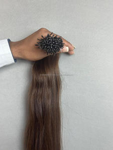 100% Extensions de cheveux humains indiens de qualité supérieure I-Tip respectueux de la chaleur longue durée Look naturel Styles de vagues profondes et lâches - Product Image 2