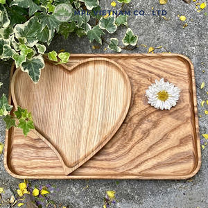 Premium Natural Rubber Wood Heart-Shaped Handcrafted Solid Wood Serving Tray for Snacks & Desserts Sustainable Wooden Tableware - Product Image 4