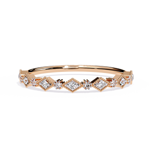 Anillo de Eternidad Minimalista Apilable para Mujer, Chapado en Rodio con Oro Sólido de 18K y Diamantes Naturales Originales, Conjunto de Anillos de Boda - Regalo para Fiesta - Product Image 3