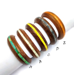 ANAM OVERSEAS Designer Bone Inlaid <b>Shell</b> Main Stone Wooden Women's Bangle Set Sustainable Fashion Jewelry Party Gift - Product Image 4