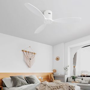Ventilatore da Soffitto da 52 Pollici con Telecomando, Motore DC Reversibile, 3 Pale in Legno Massello, Senza Luce, Struttura in Legno - Product Image 5