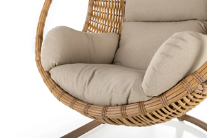 NEST Hotel Resort Outdoor <b>Swing</b> Chair with HDPE Wicker Basket and Cushion - Product Image 4