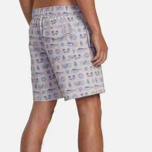 Shorts de bain imprimés pour hommes avec poches, taille élastique, séchage rapide, vêtements de plage décontractés, longueur Bermuda - Product Image 4