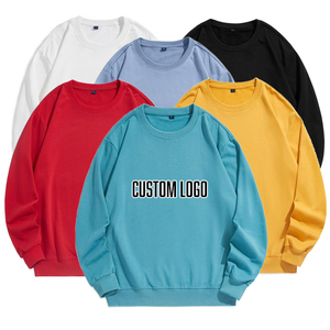 Sweat-shirt unisexe en coton de haute qualité, surdimensionné, taille plus, sweat-shirt à col rond pour femme, sweat-shirt pour homme, broderie personnalisée - Product Image 1