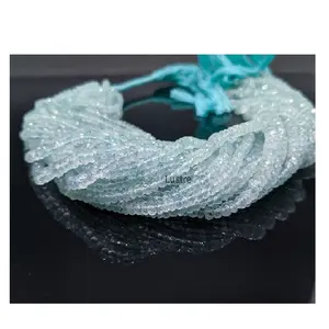 Aquamarine Clear Blue Beads for Jewelry Making 3.5 - 4 mm Light Blue Faceted Rondelle Beads Strand wholesale manufacturers