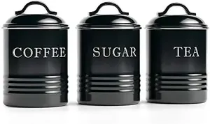 Airtight metal kitchen <b>canister</b> <b>set</b> with modern design ideal for storing dry food stylish durable and functional - Product Image 3