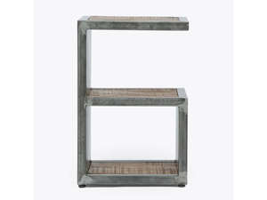 Table d'appoint industrielle moderne en forme de C avec structure métallique et plateau en bois, table de chevet, table d'appoint de canapé pour salon et chambre 2026 - Product Image 3