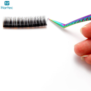 Pointed Grafted Tweezers For Women, High Precision Salons Uses Straight Curved Shape Multi Color Eyelash Extension Tweezers - Product Image 2