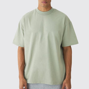 T-shirt Homme en Jersey 100% Coton Lourd, Coupe Ample, Col Tombant, Épaules Tombantes, Style Hip Hop, Respirant, Séchage Rapide, Idéal pour la Gym - Product Image 2