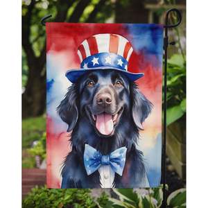 Drapeau de jardin américain patriotique multicolore Design Retriever à revêtement plat pour boîte aux lettres Patio Flower Beds Decor Banner Artwork - Product Image 3