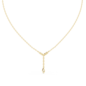 Colgante de Diamante Cultivado en Laboratorio con Corte Marquesa, Oro Sólido de 14K/18K, Collar en Forma de Y, DEF VVS, para Novia, Boda, Minimalista, Chapado en Rodio, Fino - Product Image 5