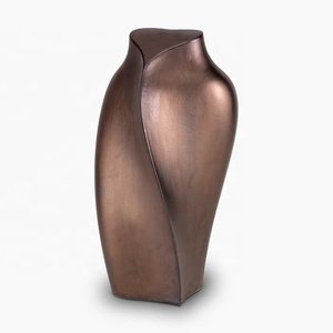 Urne funéraire en bronze, forme vase à couture incurvée et col effilé, pour cendres, souvenir commémoratif - Product Image 2
