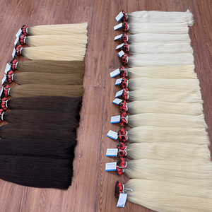 2026 Large Stock <b>Russian</b> Bulk Hair Wholesale Price Factory Colorful Super Silky Smooth Soft Straight Human Hair Extensions - Product Image 1