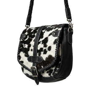 Bohemian Genuine Leather Unisex Geometric Hand-<b>Tooled</b> Round Crossbody RFID Protected Zipper <b>Backpack</b> - Product Image 2