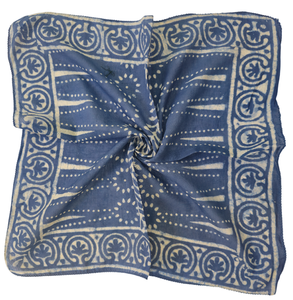 Indian Handmade Block Printed 100% Cotton Bandana-Unisex <b>Square</b> Headscarf & Neck <b>Scarf</b> Floral Pattern Casual Spring/Summer Gift - Product Image 6