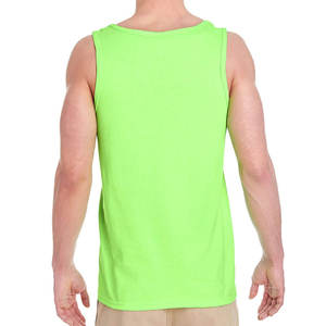 เสื้อกล้ามคอกลมสีดำสำหรับผู้ชาย แบบลำลอง ถักทอ สีพื้น ผ้าฝ้าย - Product Image 4