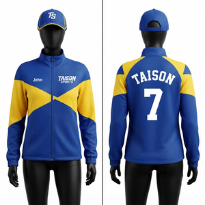 Sudadera Unisex de Entrenamiento de Hockey sobre Césped para Otoño, Poliéster Premium de 280 GSM, Paneles en Bloques de Color Azul y Blanco, Bolsillo, Transferencia Térmica Personalizada - Product Image 1