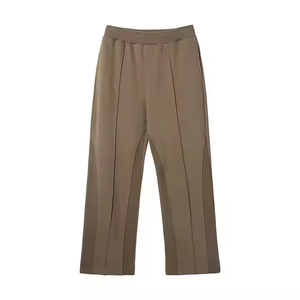 Pantalon de survêtement en molleton personnalisé, coupe ample, effet délavé, jambe large évasée, pour hommes, vente en gros - Product Image 6