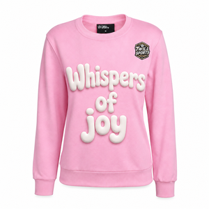 Sudadera Personalizable de Cuello Redondo para Mujer, Tejido Grueso, Transpirable, Ecológica, 100% Algodón, Estampado Invernal, Color en Contraste en la Parte Delantera - Product Image 1
