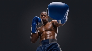 Gants de boxe en cuir bleu Dumela, design à lacets, marque de premier ordre - Product Image 5