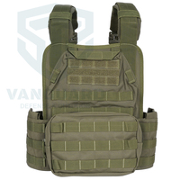 Gilet tactique de formation vert OD en gros avec porte-plaques Molle, en tissu durable et de bonne qualité pour l'entraînement des agents de sécurité