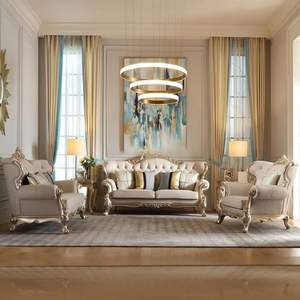 Sofá Seccional en Forma de L de Madera Tallada Clásica de Lujo en Oferta, Muebles Elegantes de Estilo Europeo para Sala de Estar, Estilo Mandarín Oriental - Product Image 2