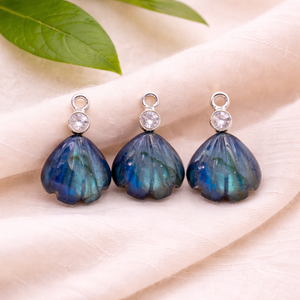 Colgante de Labradorita con Baño de Plata y Engaste de Circonitas, Hecho a Mano, Joyería de Piedra de Nacimiento, Regalo para Mujer, Venta al por Mayor - Product Image 2