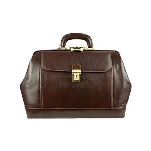Classic Doctor Bag Genuine Leather Satchel With Hasp Closure For Business Use Men's Durable Style Genuine leather doctor bag - Product Image 1
